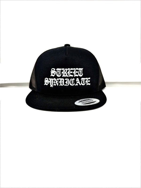 YP Old English snap back.