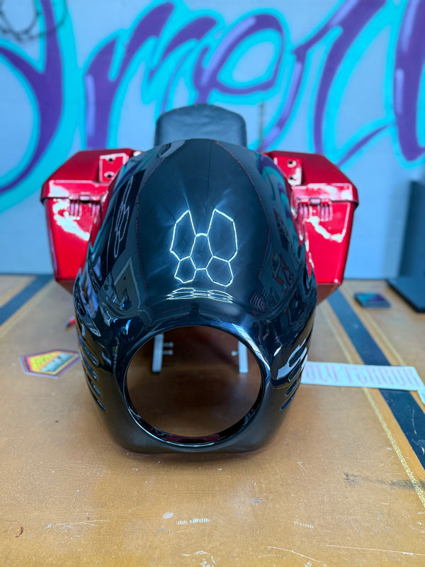 Street syndicate mfg ribbed carbon fiber fairing.