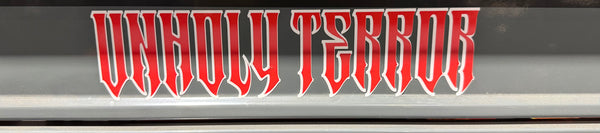 Unholy terror swing arm sticker