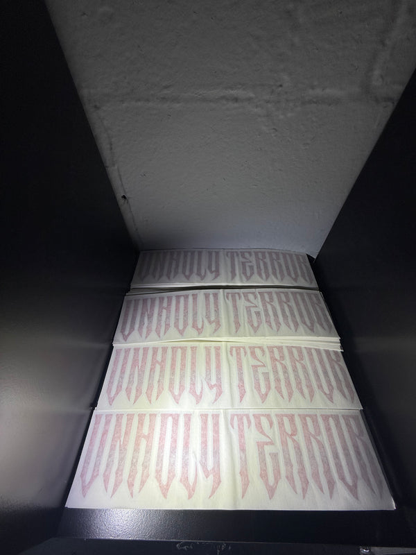 Unholy terror swing arm sticker